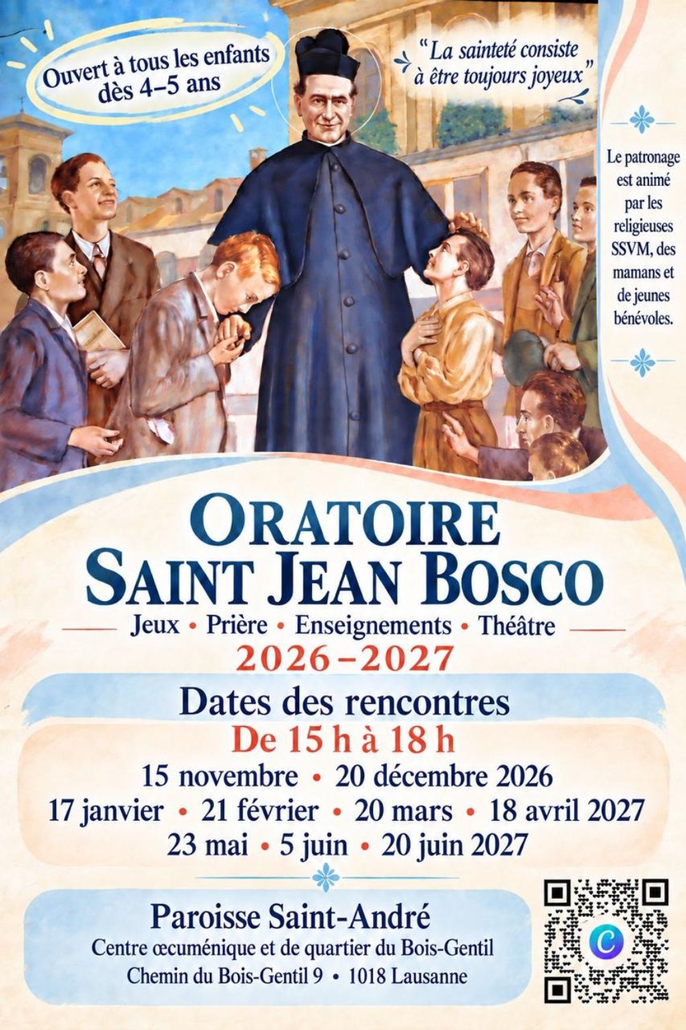 Affiche Oratoire Saint Jean Bosco 2026–2027